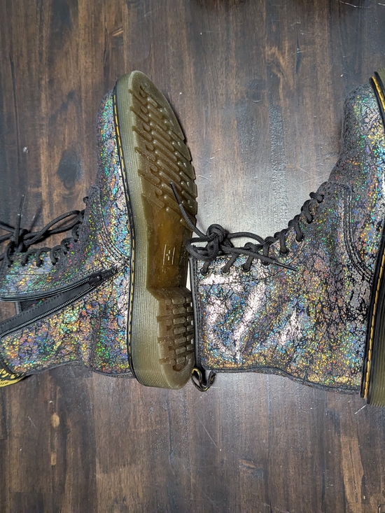 Dr. Martens 1460 Crinkle Metallic Lace Up Boots - Picture 3 of 7